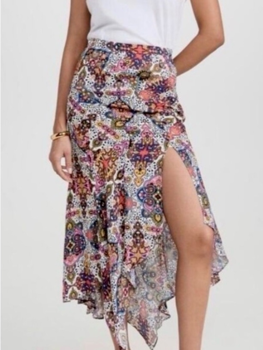 NWOT Veronica Beard Mac Paisley Print Crepe Midi Skirt Multicolor Size 4